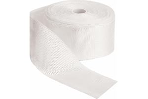SICCOMA Fiberglass Cloth Roll Non Adhesive Woven Fiberglass Mesh Tape Fiberglass Insulation Tape Plain Weave Fiberglass Cloth Tape for Reinforced Repair Winding, Seams, Boat, Molding (2 in x 99 FT)