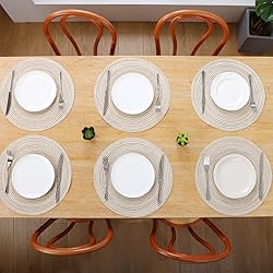 SHACOS Round Braided Placemats Set of 4 Washable