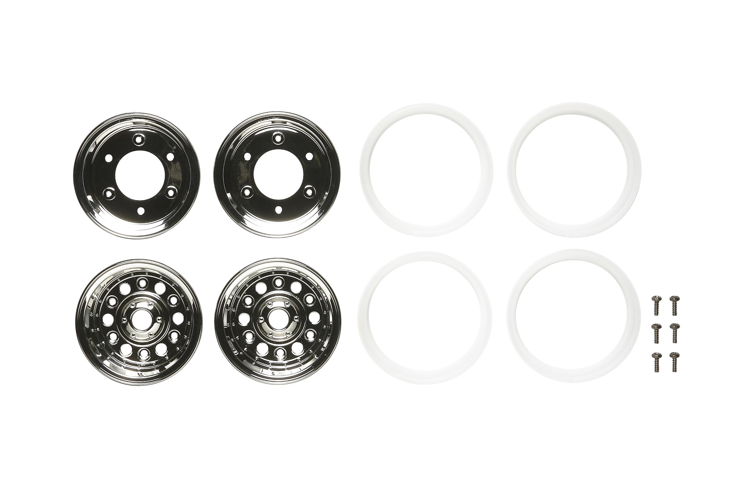 Tamiya 54414 - RC 4x4 Bruiser rims chrome 2, vehicles, 4 pieces