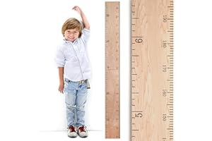 GROWTH CHART ART HEADWATERS Studio Kids Wooden Wall Growth Chart, Boys & Girls - Height Chart & Height Measurement Ruler for Wall - Kids Nursery Wall Decor & Room Hanging Wall Decor - Schoolhouse - Natural w/Inches