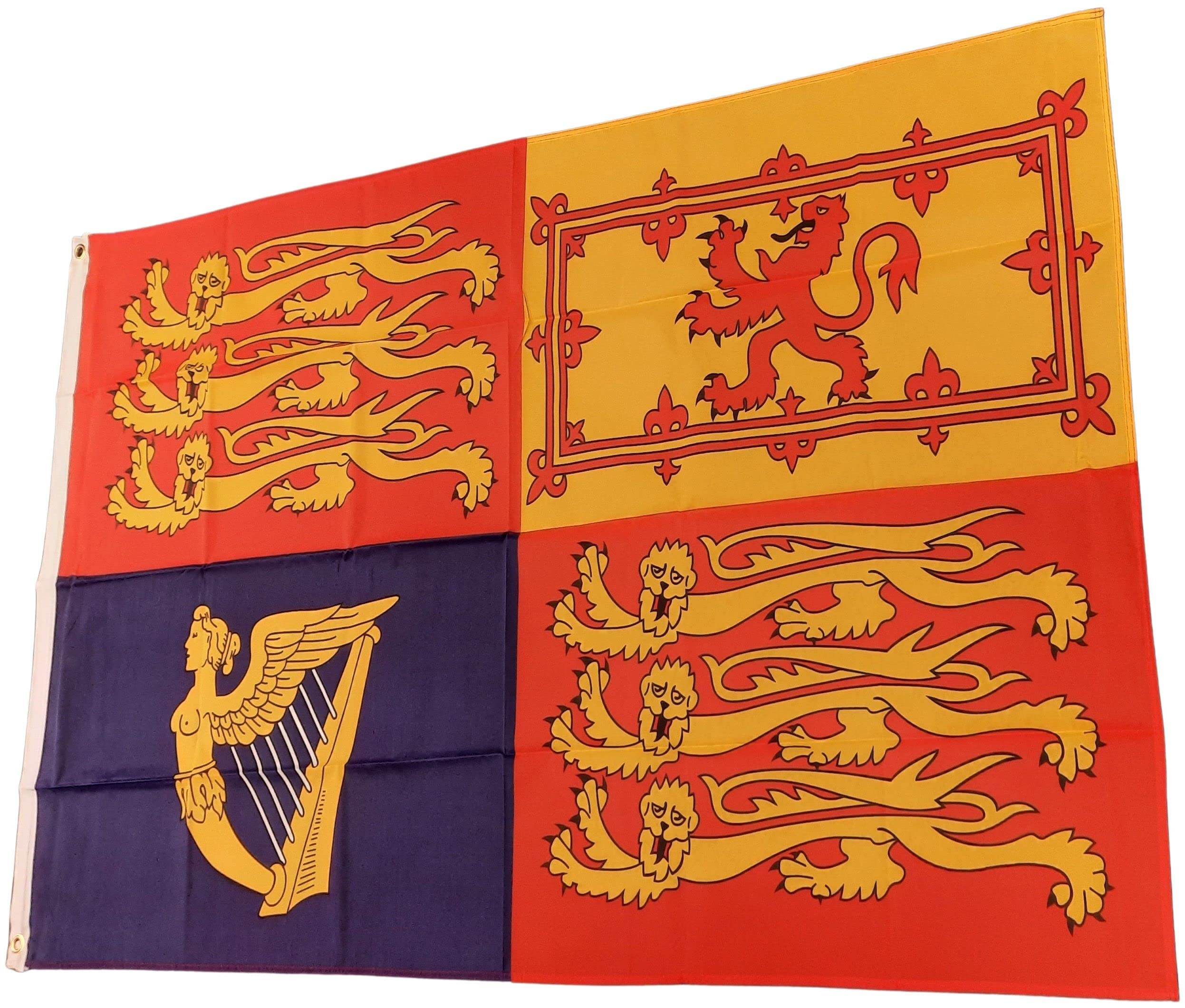 NWFlags UK Royal Standard Flag 3ft x 2ft 75d Premium Polyester Suitable For Flagpoles | Strong Polyester 3x2 foot material flag with Eyelets