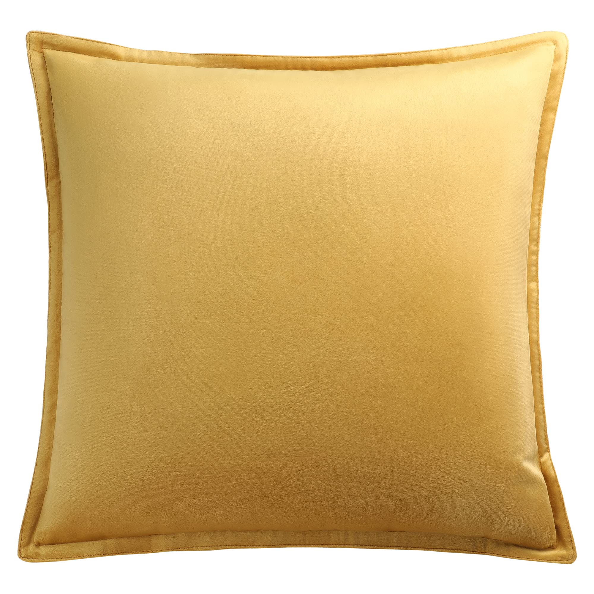 PiccoCasa Decorative Velvet Soft Cushion Covers 1PC, Square Solid Throw Pillow Covers for Sofa Couch Bedroom - 40x40cm/16x16 Inches Hidden Zipper Cushion Covers Gold