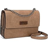 Wrangler Flap Crossbody Purse for Women Shoulder Bag Vintage Wallets with Chain Strap