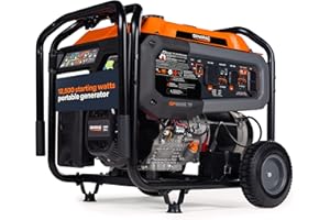 Generac 12,500 Starting Watt Tri-Fuel Portable Generator - Electric Start - Gas, Propane or Natural Gas - Home Backup, Jobsite, or RV - Quiet Operation - Long Runtime - 49-State Compliant