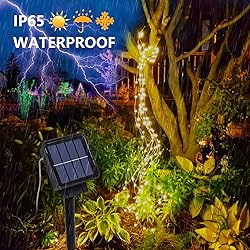 ANGMLN White Solar String Lights Outdoor, 39.4 FT