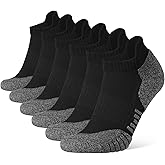 CLOSEMATE Mens Ankle Athletic Running Socks Cushioned Anti-Blister Low Cut for Sports 6 Pairs