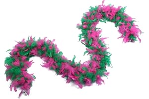 FLYDREAMFEATHERS 60 Gram, 2 yards Long Chandelle Feather Boa Great for Party, Wedding, Halloween Costume, Christmas Tree, Decoration