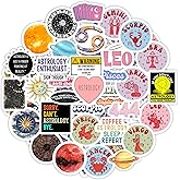 BulbaCraft 100Pcs Zodiac Sign Stickers, Astrology Stickers for Water Bottle and Laptop - Zodiac Party Favors & Decorations, Waterproof Vinyl Decals, Gifts for Women & Men