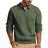 PJ PAUL JONES Mens Sweater V Neck Pullover Sweater Long Sleeve Cable Knit Textured Sweater