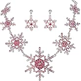 EVER FAITH Silver-Tone Snowflake Austrian Crystal Bridal Necklace Earrings Set