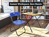Meta Exam Folding Chair & Table Set - Portable, Collapsible, Blue view 6