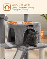 Feandrea Cat Tree Tower Widened Perch Large Cats PCT51WV1 Light Grey view 5