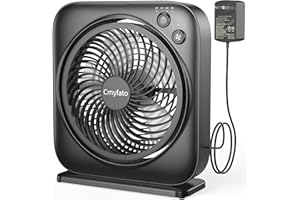Cmyfato Portable Table fan, Window Fan,Small Box Fan with 3 Powerful Speed & 4 Timer Setting, 270° Pivoting Quiet Square DC Fan for Home Office Bedroom Bathroom Kitchen