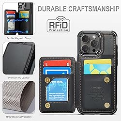 Vinich for iPhone 15 Pro Wallet Case with Card