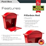 Burg-Wächter MB01R Red Classic Wall Mounted Lockable Weatherproof Post Box view 2