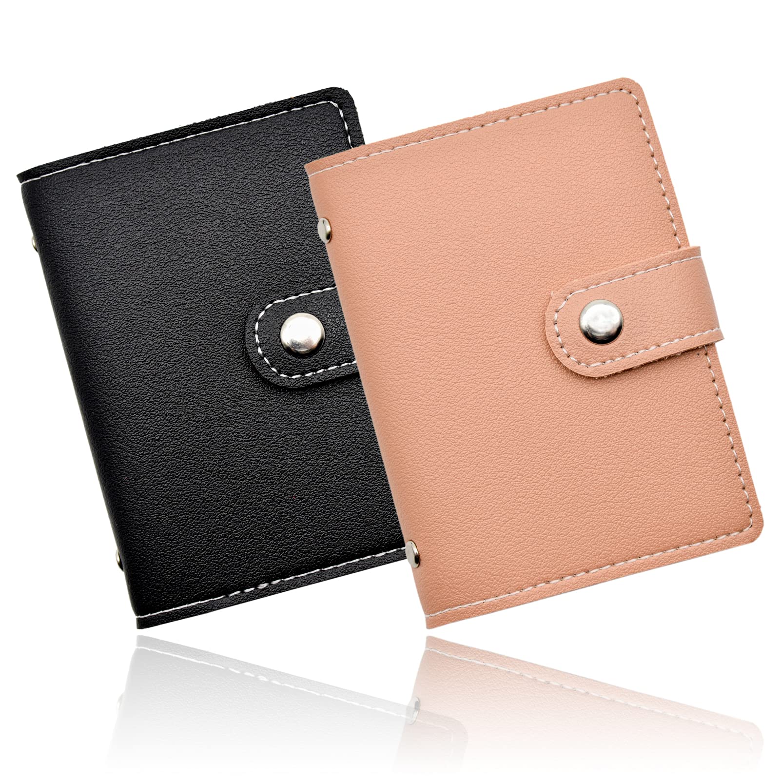 Skyzone 2-Piece Soft PU Leather Slim Wallet & Card Case Organizer for 26 Cards