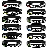 Ezekiel Gift Co. (12-pack) Religious Silicone Bracelets with Assorted Bible Verses - Wholesale Church Supplies Bible Study Tools Bracelets for Men