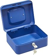Arregui C9225 Blue Steel Money Box Cash Box with Removable Tray & Keys view 4