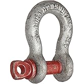 Crosby Screw Pin Anchor Shackle Carbon Steel, Galvanized, 1-1/2 Ton WLL, 7/16" Size, G-209