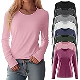 Oakgarden 8 Pack Womens Long Sleeve Shirts Casual Basic Tops Crew Neck Undershirts Stretch Layering Tee Shirts 2026 Fashion