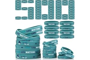 Retrowavy 500 Pcs Suicide Prevention Awareness Bracelets Silicone Wristbands Teal Purple Ribbon Support Bracelets Suicide Awareness for Women Men Teen Mental Health Care Activities Supplies