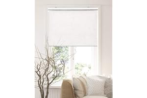 CHICOLOGY Roller Shades , Cordless Blinds , Window Shades for Home , Roller Window Shades , Window Treatments , Door Blinds , Light Filtering Shades , Felton White (Natural Woven) , 27"W X 72"H