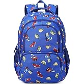 CLUCI Kids Backpack for Boys Bookbags Preschool Toddler Daycare School Bag Elementary Kindergarten Lightweight Waterproof Bluey Backpack Cars
