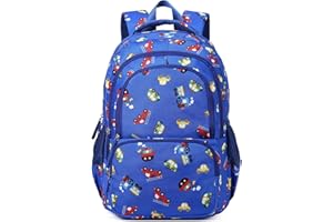 CLUCI Kids Backpack for Boys Bookbags Preschool Toddler Daycare School Bag Elementary Kindergarten Lightweight Waterproof Bluey Backpack Cars