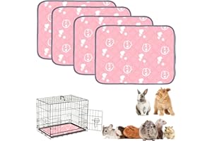 Mooydee 4 Pack Guinea Pig Bedding - Washable Guinea Pig Cage Liners, Waterproof Reusable & Anti Slip Pee Pads Super Absorbent