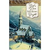DaySpring - Thomas Kinkade - God’s Love Still Shines Bright - 50 Bulk Christmas Boxed Cards, NRSV (J7189)