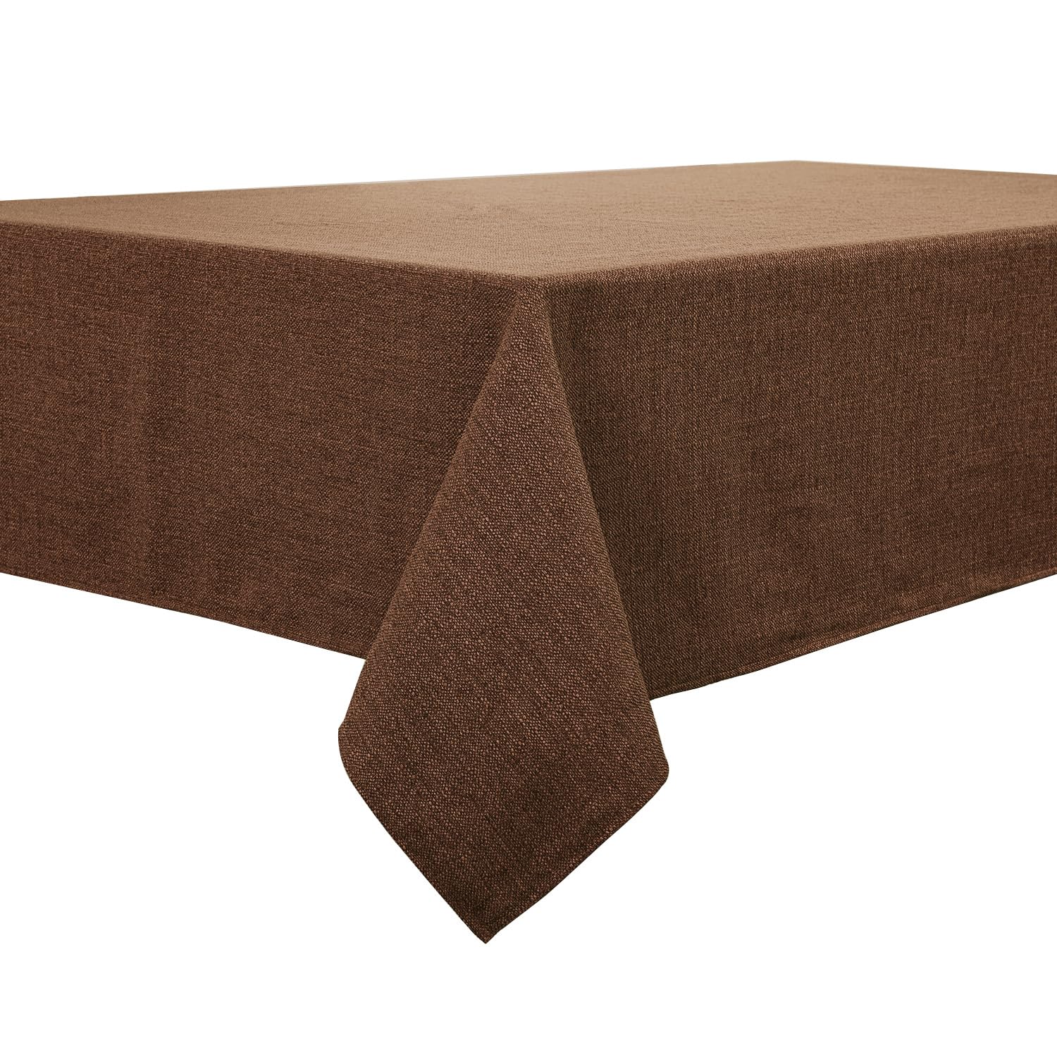 BALCONY & FALCON Rectangle Tablecloth, Wrinkle Resistant and Water Proof Table cloth, Decorative Linen Fabric Tablecloths for Dining, Parties, Kitchen, Wedding and Outdoor Use (Brown, 140x180cm) — image 1