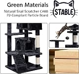 Yaheetech 138.5cm Cat Tree Tower Multilevel Activity Tree Black view 6