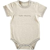 Stephan Baby Inspirational Heather Snapshirt-Style Diaper Cover, Little Blessing, Gray/Cream, 0-3 Months