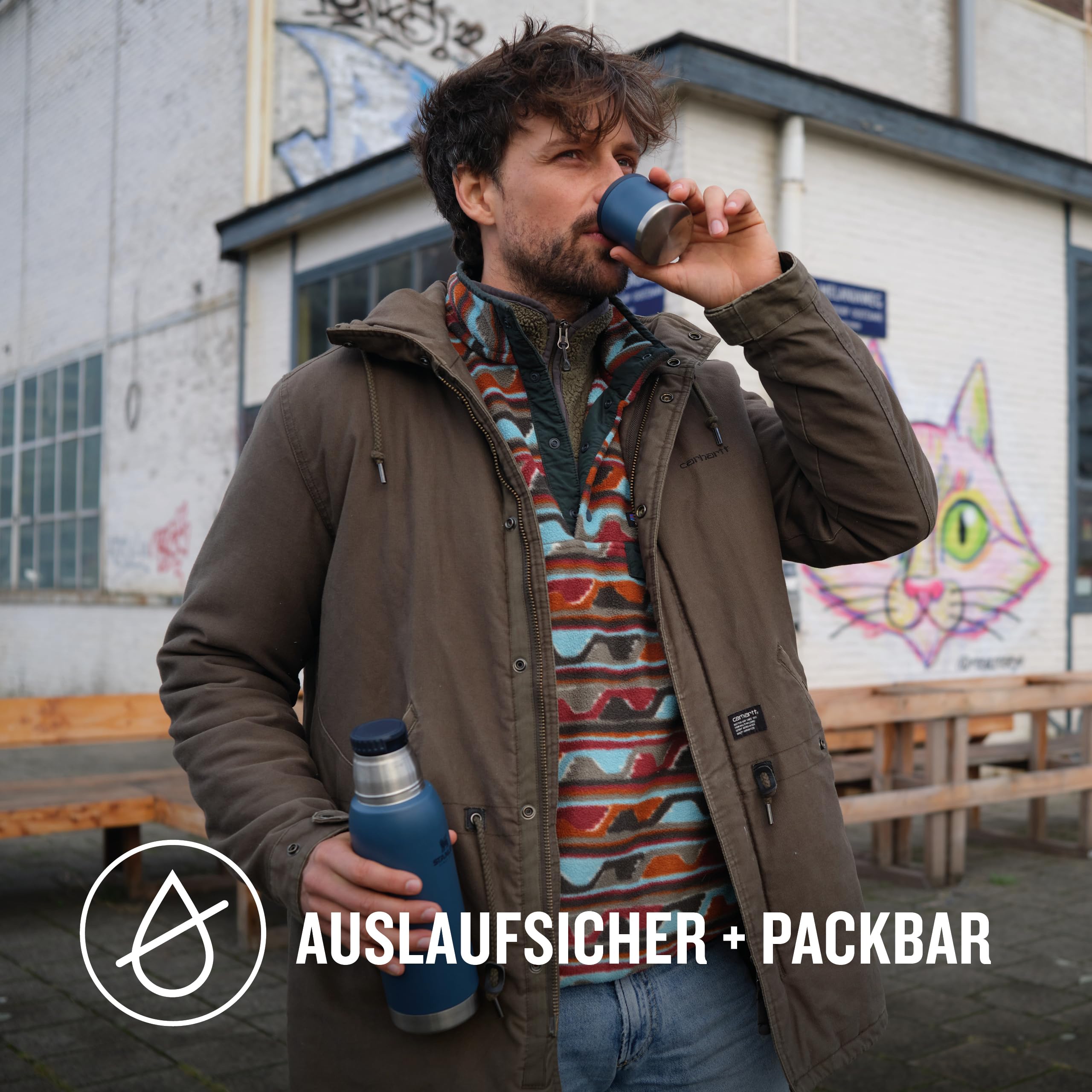 Stanley Adventure To-Go Thermosflasche 0.75L - 20 Stunden Heiß - 25 Stunden Kalt - Auslaufsicher - Isolierter Deckel - Doppelwandige Vakuumisolierung - BPA Frei - Abyss 7