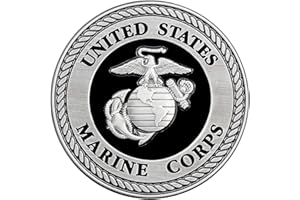 MILITARY GIFT SHOP USMC Medallion – 2.25 Inches – Black and Silver Marine Corps EGA Eagle Globe Anchor Emblem