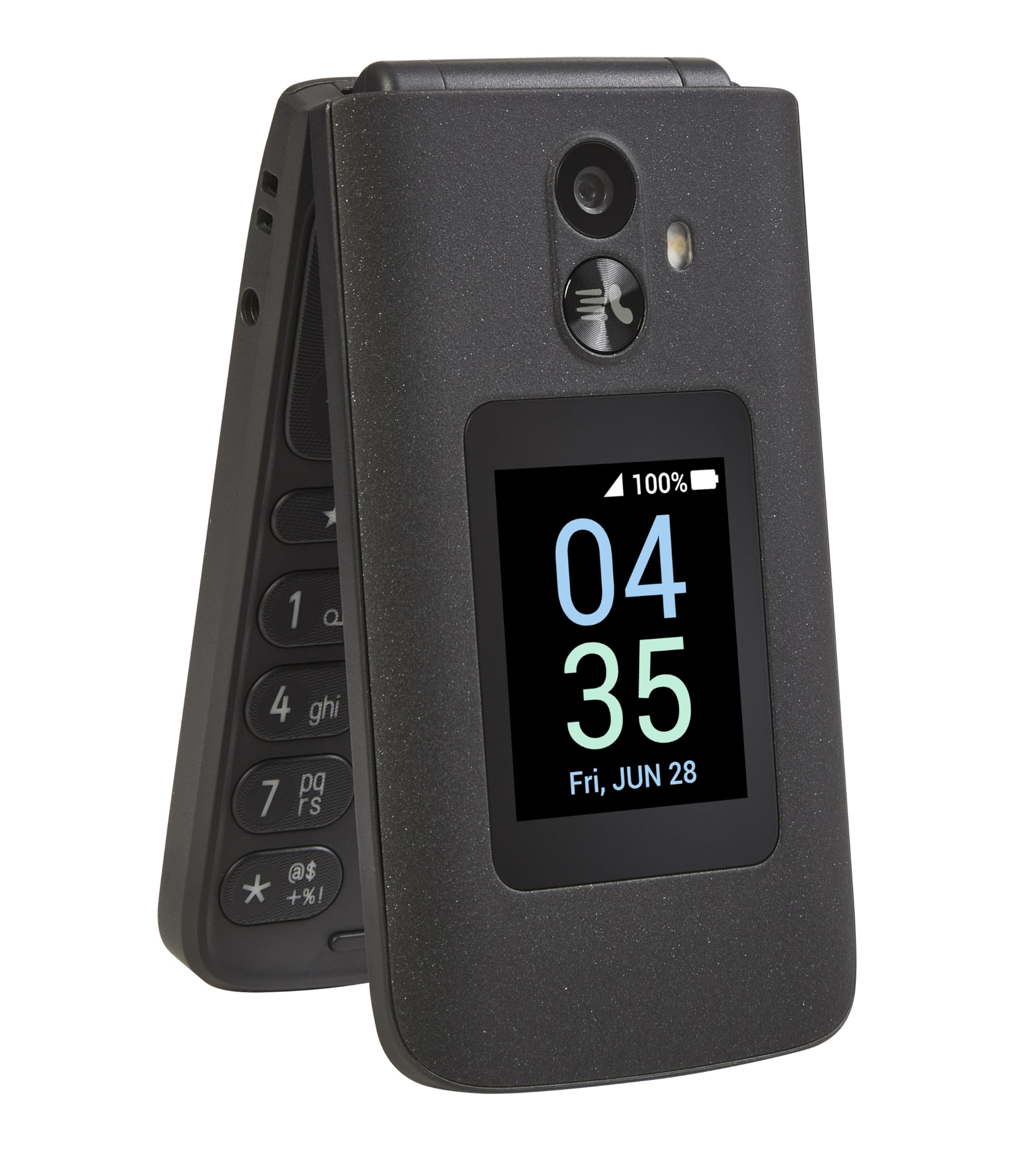 Verizon Prepaid TCL Go Flip 7 (T435S), 4G LTE Flip Phone, Easy-to-Use with Large Buttons, External Display, Long Battery Life - Locked to Verizon - Gray