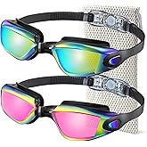NSSIW Swim-Goggles-Adult Goggles-Swimming-men and Women: Anti Fog No Leak and Ultra-wide Field of View 3 Pack