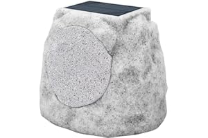GGII Rock Speakers Outdoor Waterproof Solar Powered Wireless Bluetooth Portable Speaker Outdoor Bluetooth Speaker with RGB Light for Patio Party Pool Deck Yard Garden(One)