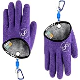 JoyFishing Fishing Gloves with Magnet Release - Non-Slip, Professional, Puncture Proof, Fish Handling