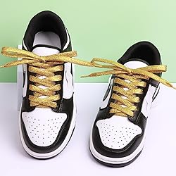 Olukssck 2 Pairs Flat Glitter Shiny Metallic Shoe