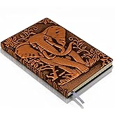 Elephant Embossed Leather Journal Notebook - 3D Handmade Vintage Notebooks Travel Diary with Lined Paper Antique Leather Sketchbook Writing Journals for Women & Men (A5, Red Bronze)