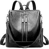 Genuine Leather Backpack Purse for Women: Fashion Ladies Convertible Backpack Designer Shoulder Handbag for Travel