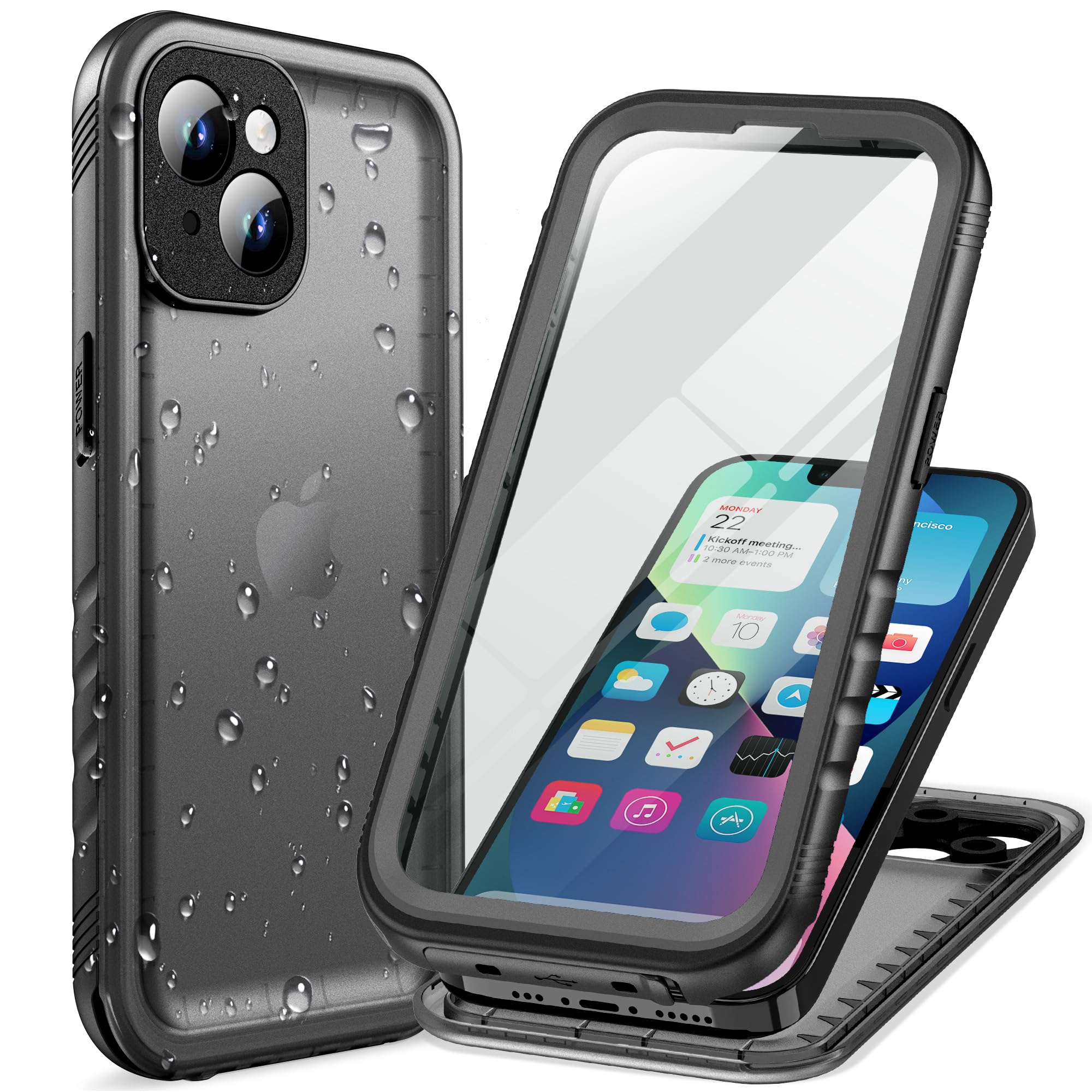 Cozycase for iPhone 13 Mini Waterproof Shockproof Case with Screen/Camera Protector - Unbreakable/Heavy Duty/Front and Back Cover【360 Full Body Protective】Underwater Dustproof Antishock Hard Bumper — image 1