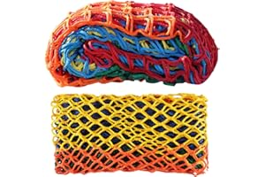 LGLFDJ Multicolor Safety Rope Net for Kids, Exterior Guardrail Net for Stair Balcony, Knotless Fence Protective Netting, Outdoor Terrace Decoration Grid Net(0.5Mx1M(1.64FTx3.28FT), Multicolor)