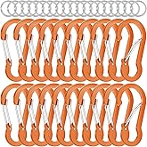 sprookber 2" Small Carabiner Clip, D Ring Caribeener, Spring Snap Hook for Keychain Multipurpose, Set of 20
