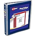 Avery Flexi-View 3 Ring Binder, 1.5 Inch Round Rings, 1 Navy Blue Binder (17638)