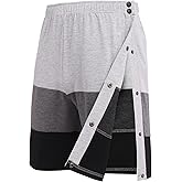 Deyeek Mens Tear Away Shorts Post Surgery Recovery Side Snap Shorts Color Block Cotton Break Away Pants with Pockets