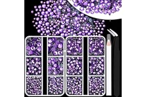 AUREHEN Mix Size SS6-SS30 Tanzanite Hotfix Rhinestone Set, Flatback Hot Fix Crystals Iron-on Glass Diamond Strass Stones with Tools for Sewing & Fabric Clothing Shoes Bag Decoration