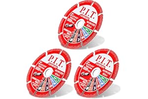 P.I.T. Diamond Cutting Wheel 3 x 3/8 Inch, 5000+ Cuts on Metal, Rebar,Sheet Metal,Angle Iron,Stainless Steel,3PCS Cutting Blade