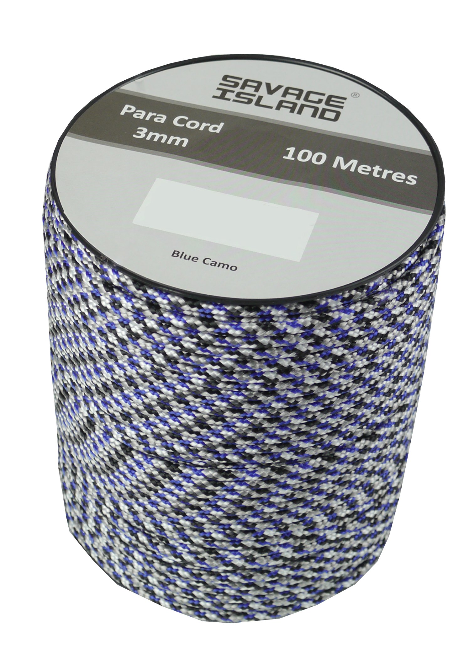 100m Reel Paracord Army Camping for Tent Basha Bivi Shelter Buidling Hammock Gardening Bushcraft in Green, Black, Coyote and Red Colours (Blue Camo)